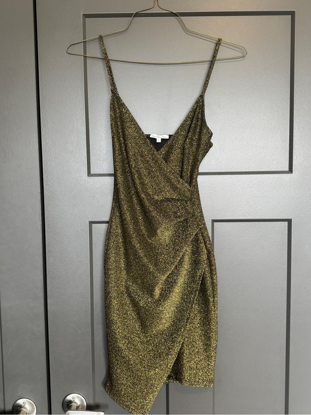 Charlotte Russe Shimmery Gold Slip Midi Dress